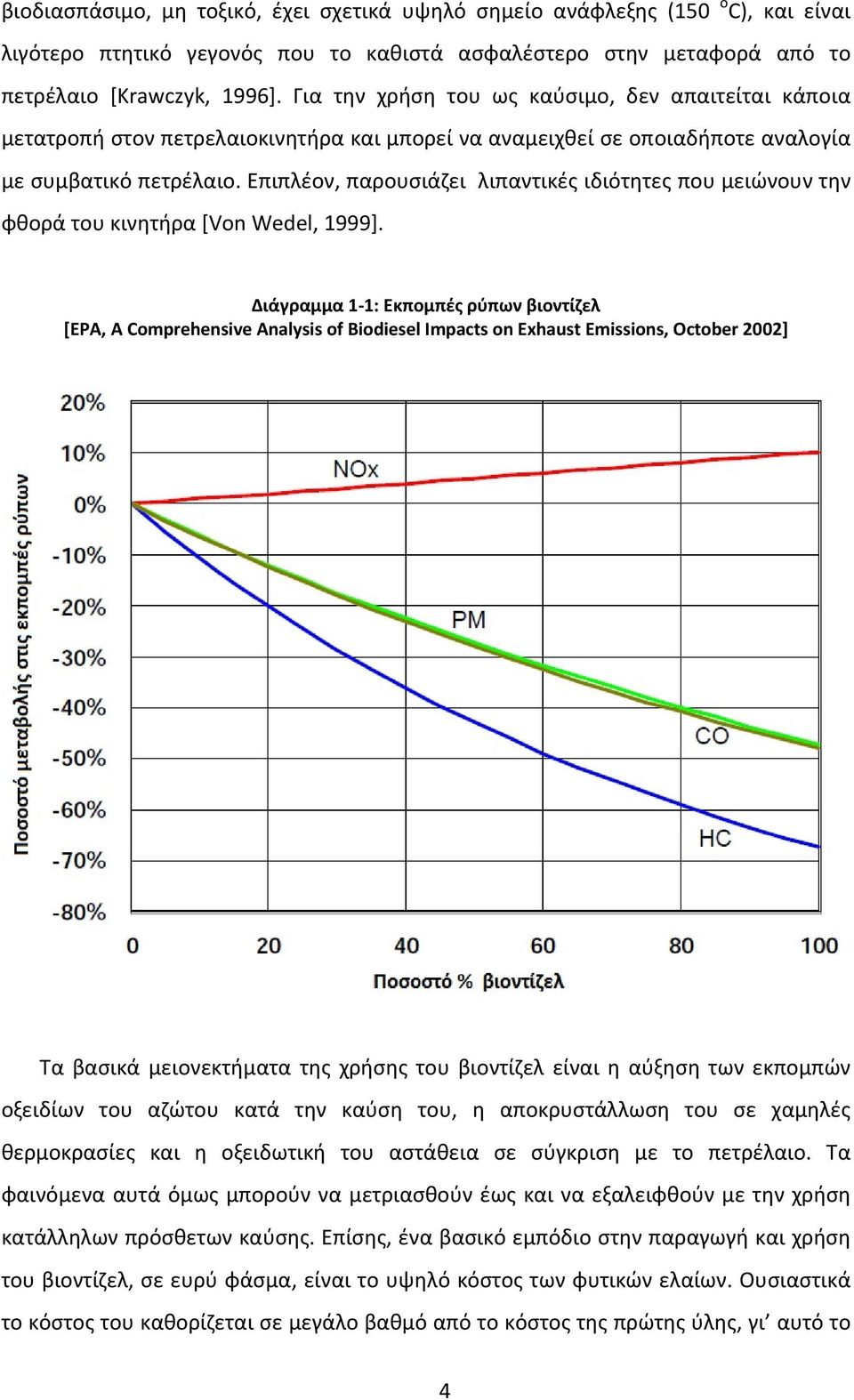 Επιπλέον, παρουσιάζει λιπαντικές ιδιότητες που μειώνουν την φθορά του κινητήρα [Von Wedel, 1999].