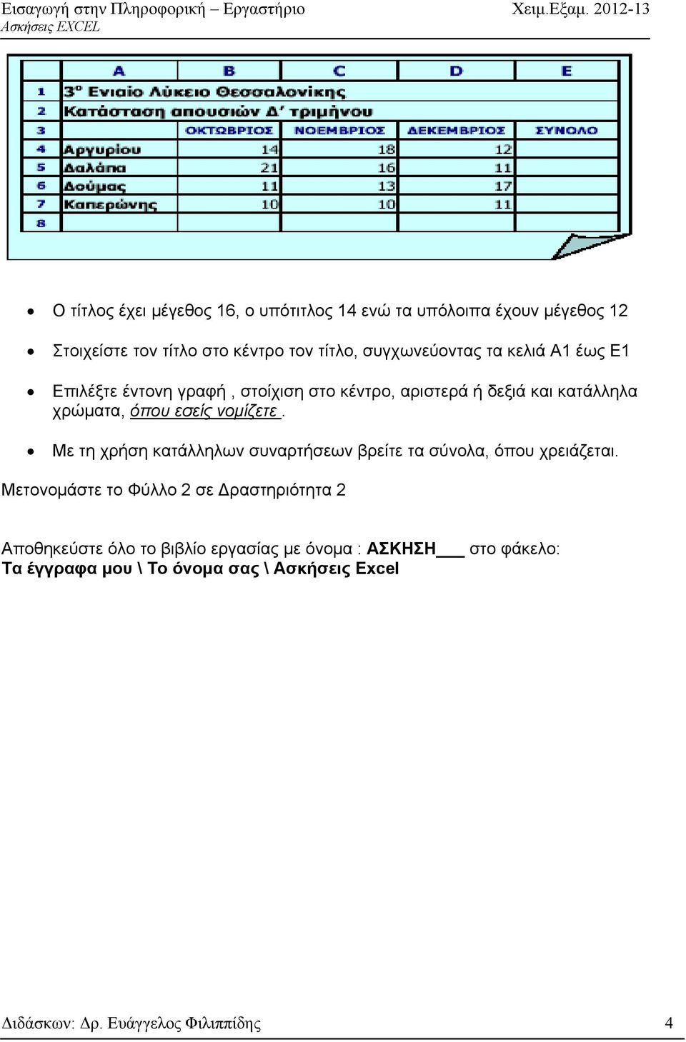 νομίζετε. Με τη χρήση κατάλληλων συναρτήσεων βρείτε τα σύνολα, όπου χρειάζεται.