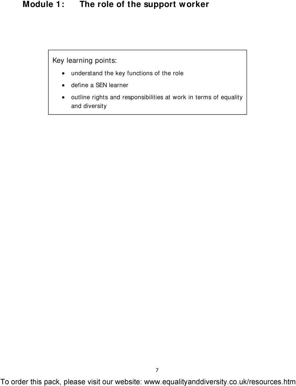 the role define a SEN learner outline rights and