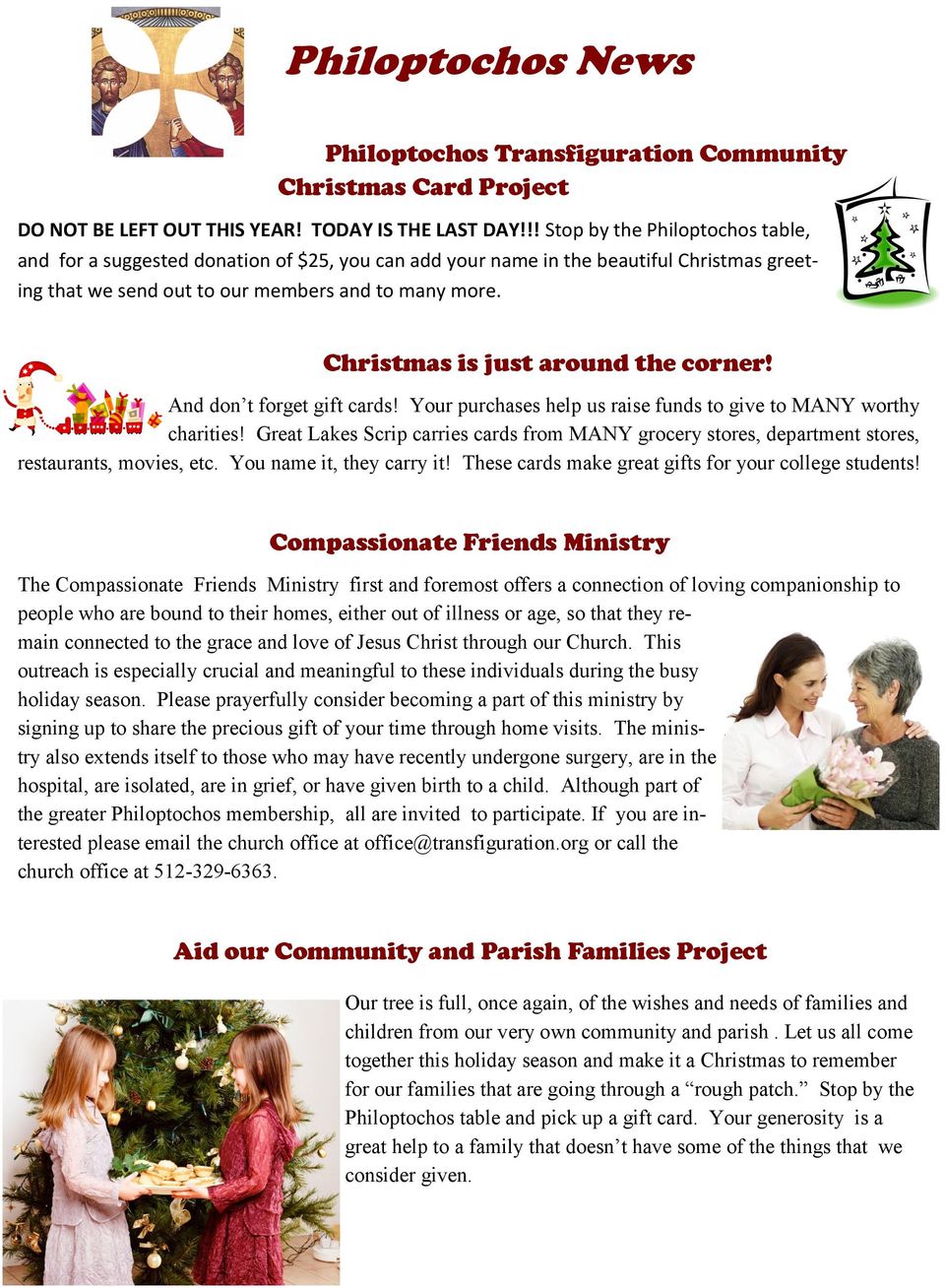 Christmas is just around the corner! And don t forget gift cards! Your purchases help us raise funds to give to MANY worthy charities!