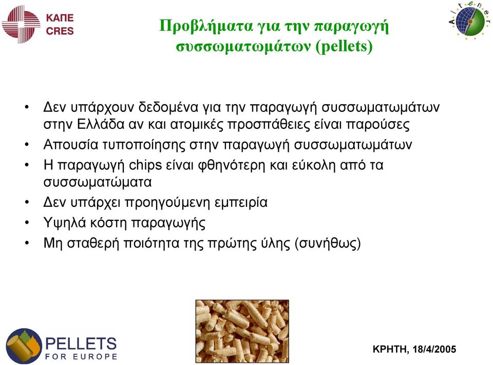 στην παραγωγή συσσωµατωµάτων Η παραγωγή chips είναι φθηνότερη και εύκολη από τα συσσωµατώµατα