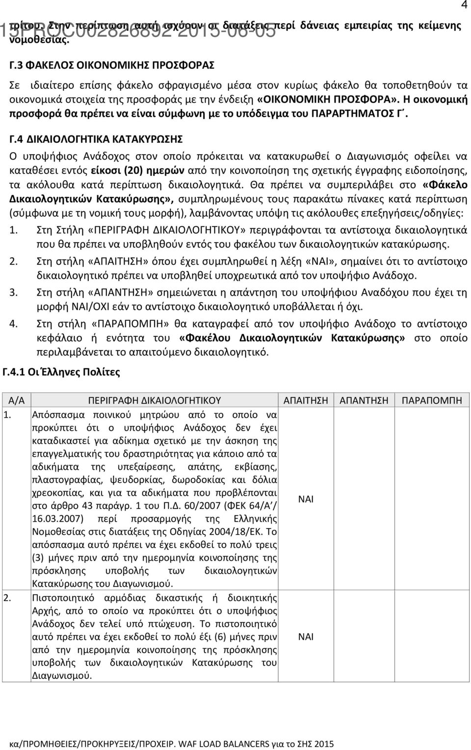 Η οικονομική προσφορά θα πρέπει να είναι σύμφωνη με το υπόδειγμα του ΠΑΡΑΡΤΗΜΑΤΟΣ Γ.