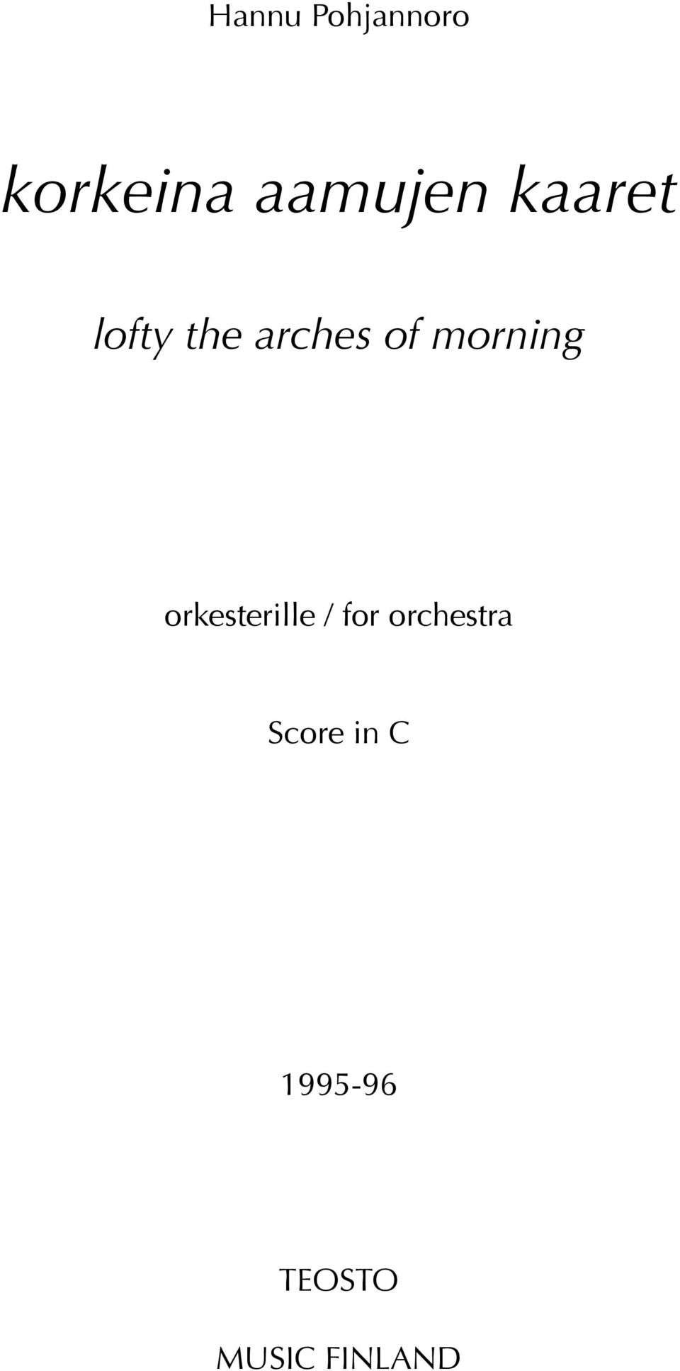orkeserille / or orchesra