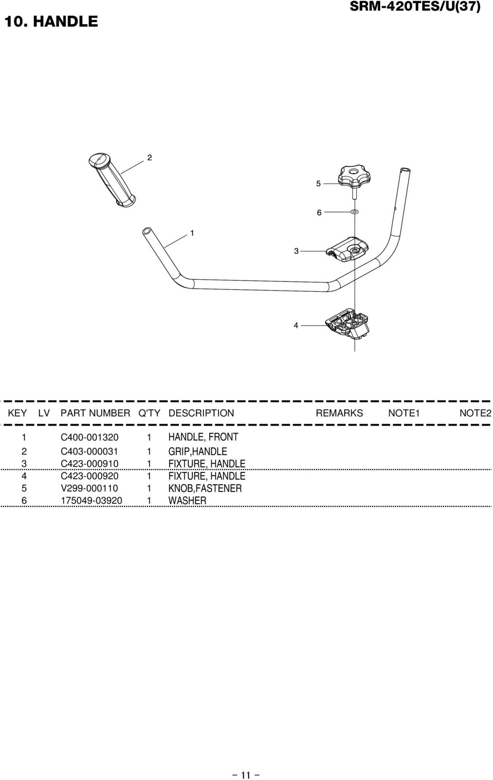 FIXTURE, HANDLE 4 C423-000920 1 FIXTURE, HANDLE