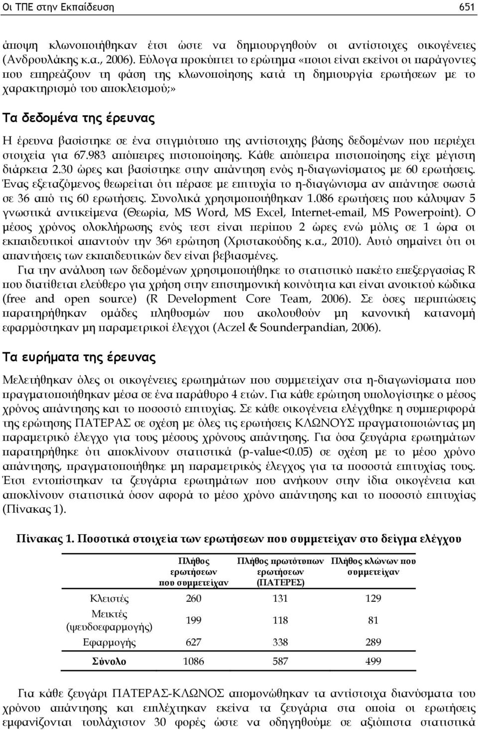 έρευνα βασίστηκε σε ένα στιγμιότυπο της αντίστοιχης βάσης δεδομένων που περιέχει στοιχεία για 67.983 απόπειρες πιστοποίησης. Κάθε απόπειρα πιστοποίησης είχε μέγιστη διάρκεια 2.