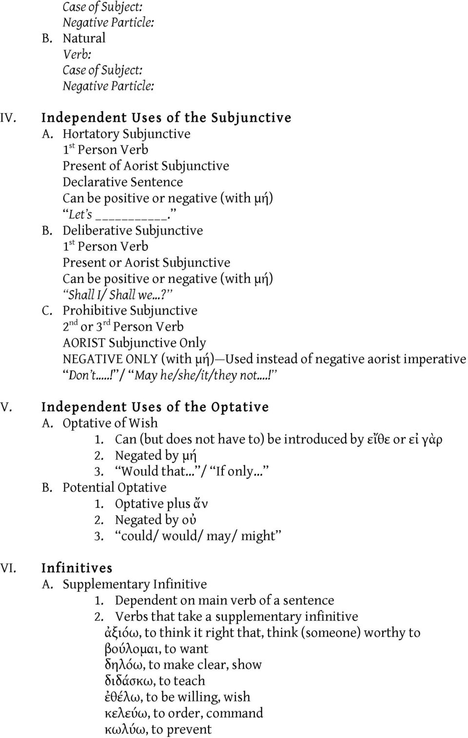 Deliberative Subjunctive 1 st Person Verb Present or Aorist Subjunctive Ca