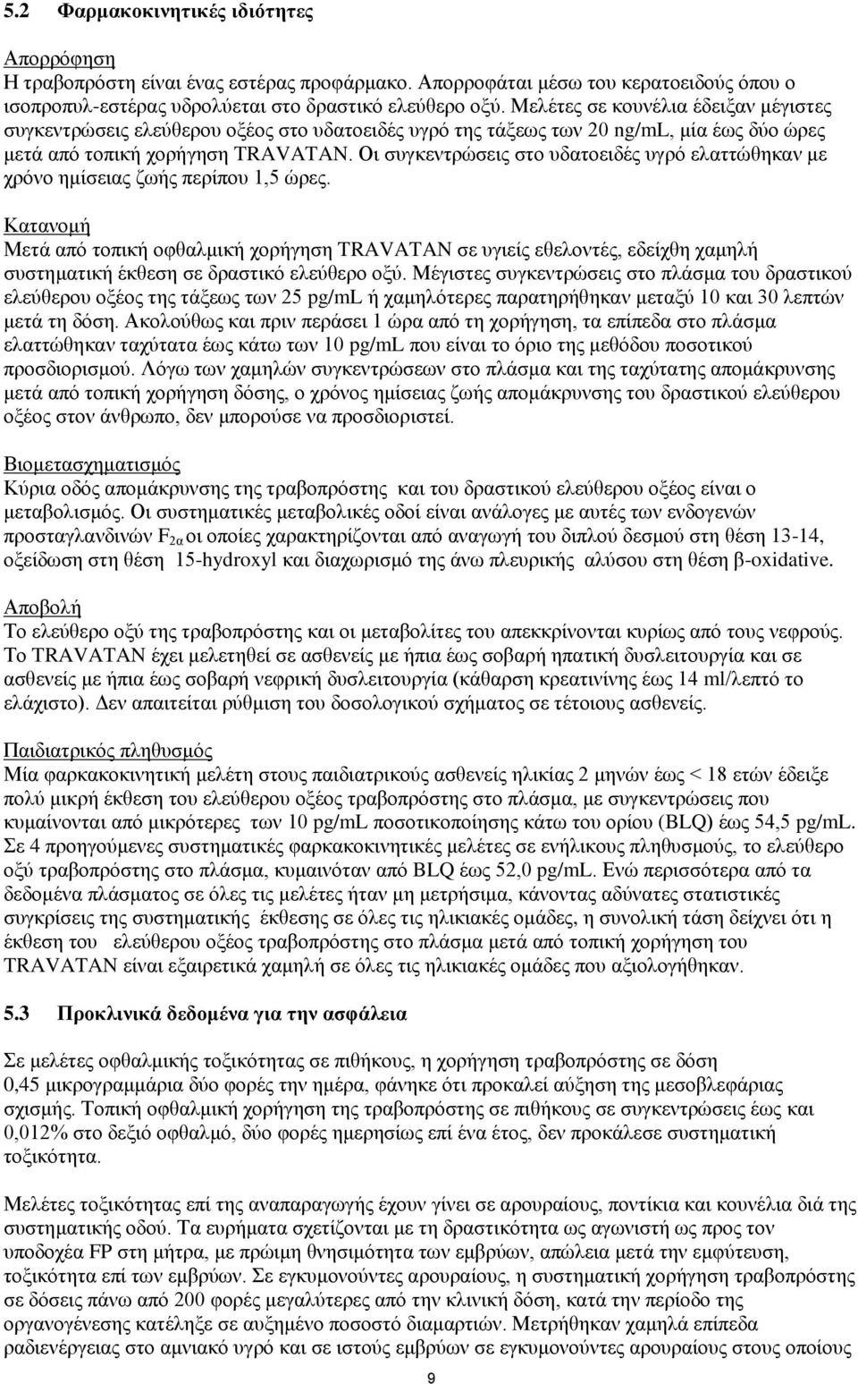 Οι συγκεντρώσεις στο υδατοειδές υγρό ελαττώθηκαν με χρόνο ημίσειας ζωής περίπου 1,5 ώρες.