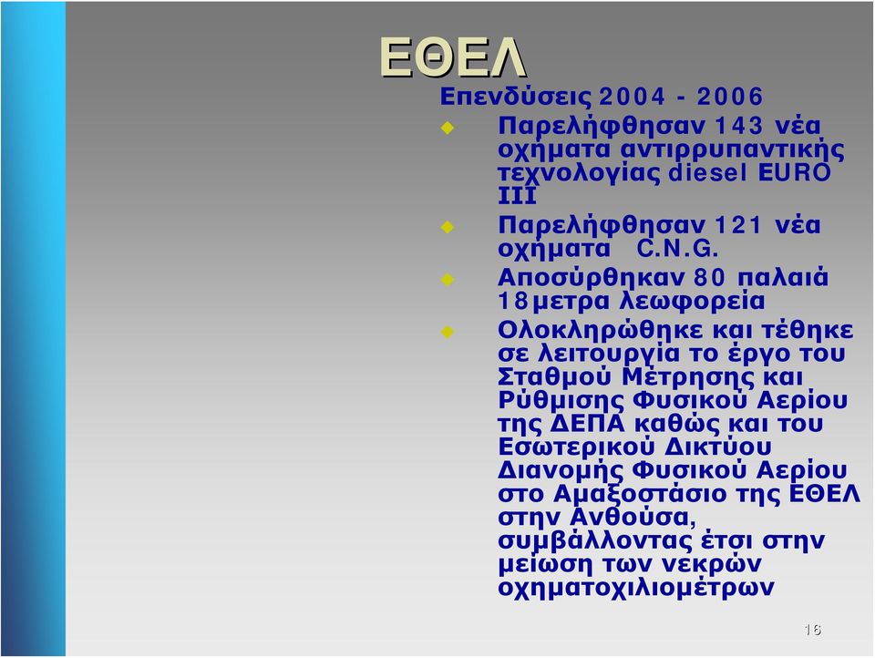 Αποσύρθηκαν 80 παλαιά 18μετρα λεωφορεία Ολοκληρώθηκε και τέθηκε σε λειτουργία το έργο του Σταθμού Μέτρησης