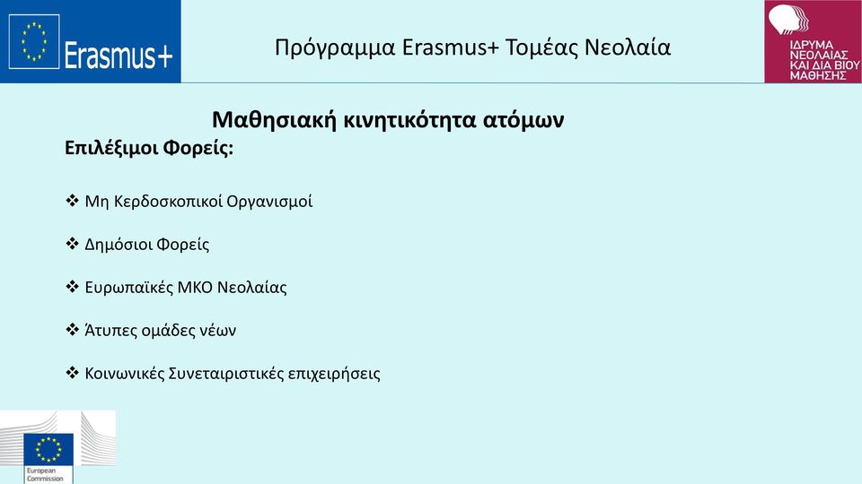 Δημόσιοι Φορείς Ευρωπαϊκές ΜΚΟ Νεολαίας