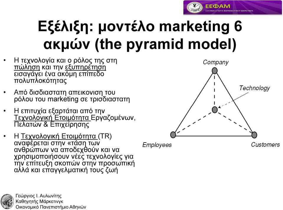 την Τεχνολογική Ετοιμότητα Εργαζομένων, Πελατών & Επιχείρησης Η Τεχνολογική Ετοιμότητα (TR) αναφέρεται στην «τάση των