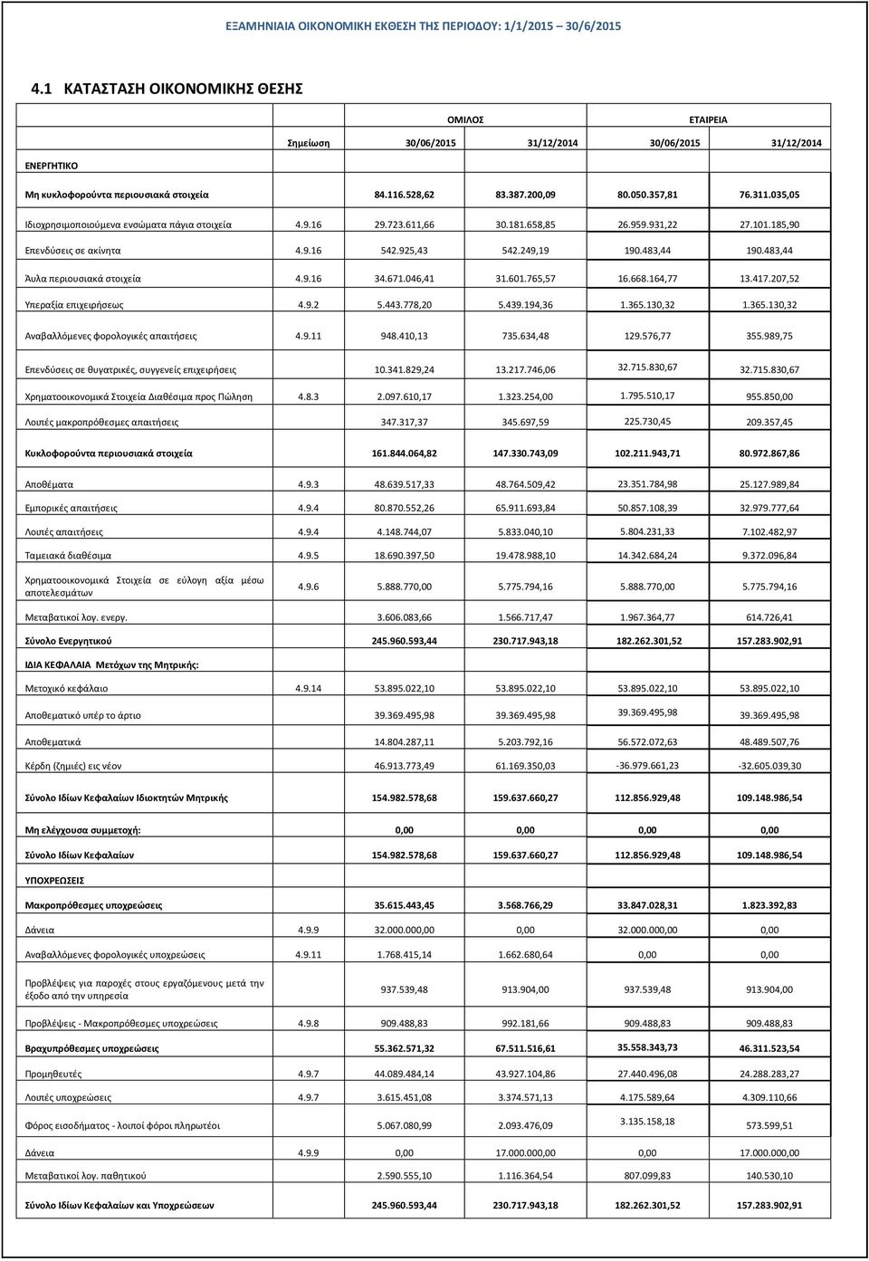 483,44 Άυλα περιουσιακά στοιχεία 4.9.16 34.671.046,41 31.601.765,57 16.668.164,77 13.417.207,52 Υπεραξία επιχειρήσεως 4.9.2 5.443.778,20 5.439.194,36 1.365.