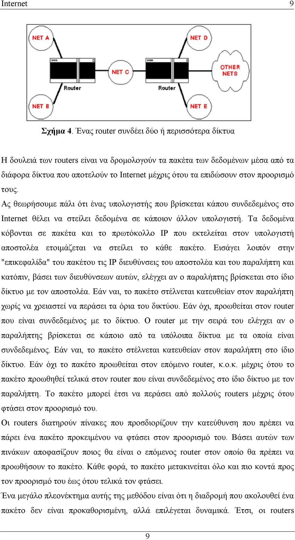 προορισμό τους. Ας θεωρήσουμε πάλι ότι ένας υπολογιστής που βρίσκεται κάπου συνδεδεμένος στο Internet θέλει να στείλει δεδομένα σε κάποιον άλλον υπολογιστή.