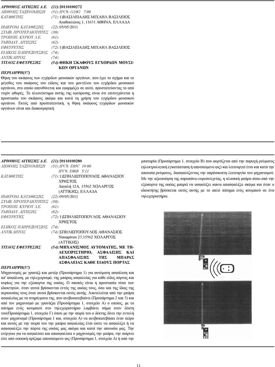ΑΙΤΗΣΗΣ (62): (72):1)ΒΑΣΙΛΕΙΑ ΗΣ ΜΙΧΑΗΛ ΒΑΣΙΛΕΙΟΣ ΕΙ ΙΚΟΣ ΠΛΗΡΕΞΟΥΣΙΟΣ (74): (74): ΤΙΤΛΟΣ ΕΦΕΥΡΕΣΗΣ (54):ΘΗΚΗ ΣΚΑΦΟΥΣ ΕΓΧΟΡ ΩΝ ΜΟΥΣΙ- ΚΩΝ ΟΡΓΑΝΩΝ Θήκη του σκάφους των εγχόρδων µουσικών οργάνων, που