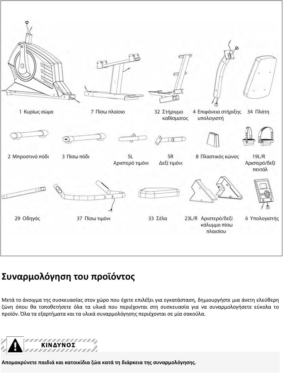 στη συσκευασία για να συναρμολογήσετε εύκολα το προϊόν.