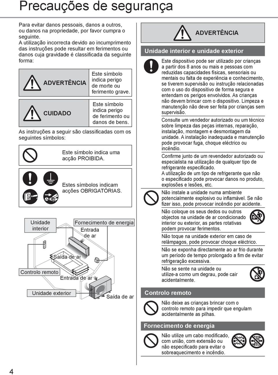 ou ferimento grave. Este símbolo indica perigo CUIDADO de ferimento ou danos de bens.