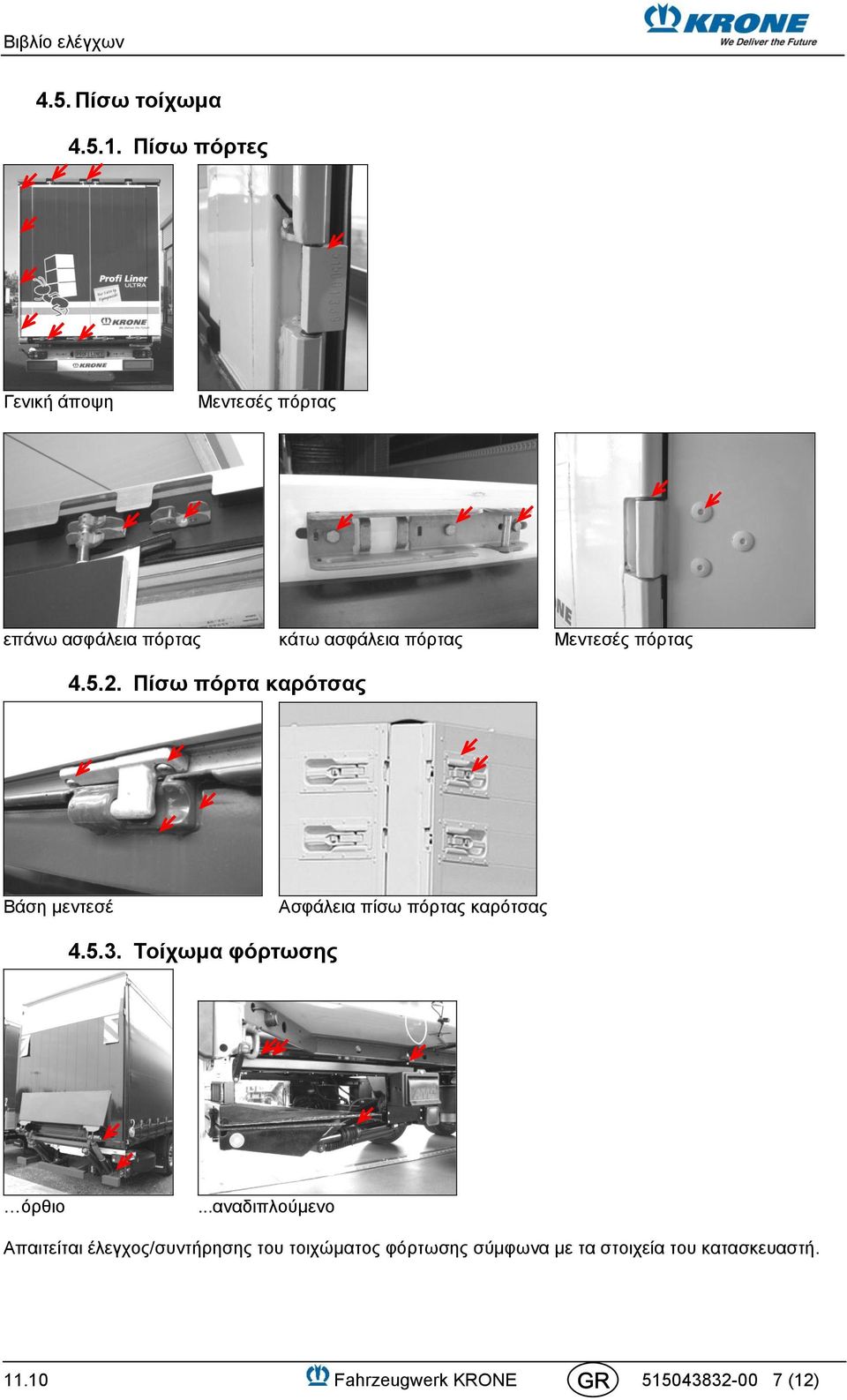 πόρτας 4.5.2. Πίσω πόρτα καρότσας Βάση μεντεσέ Ασφάλεια πίσω πόρτας καρότσας 4.5.3.