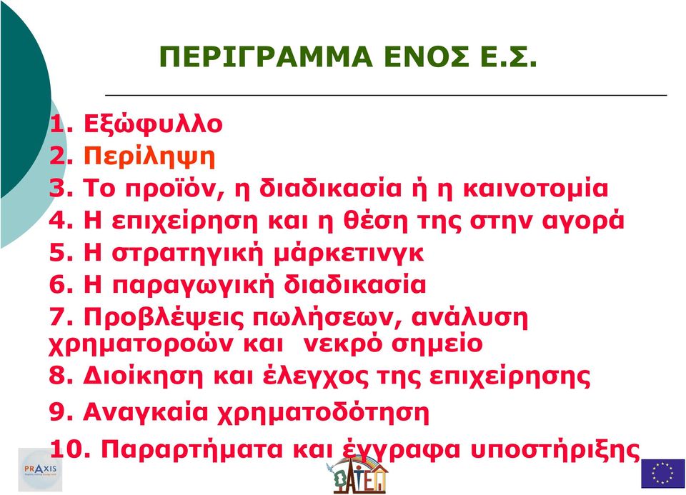 Η παραγωγική διαδικασία 7.