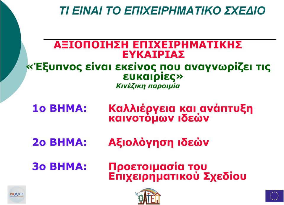 Κινέζικη παροιµία 1ο ΒΗΜΑ: 2ο ΒΗΜΑ: 3ο ΒΗΜΑ: Καλλιέργεια και