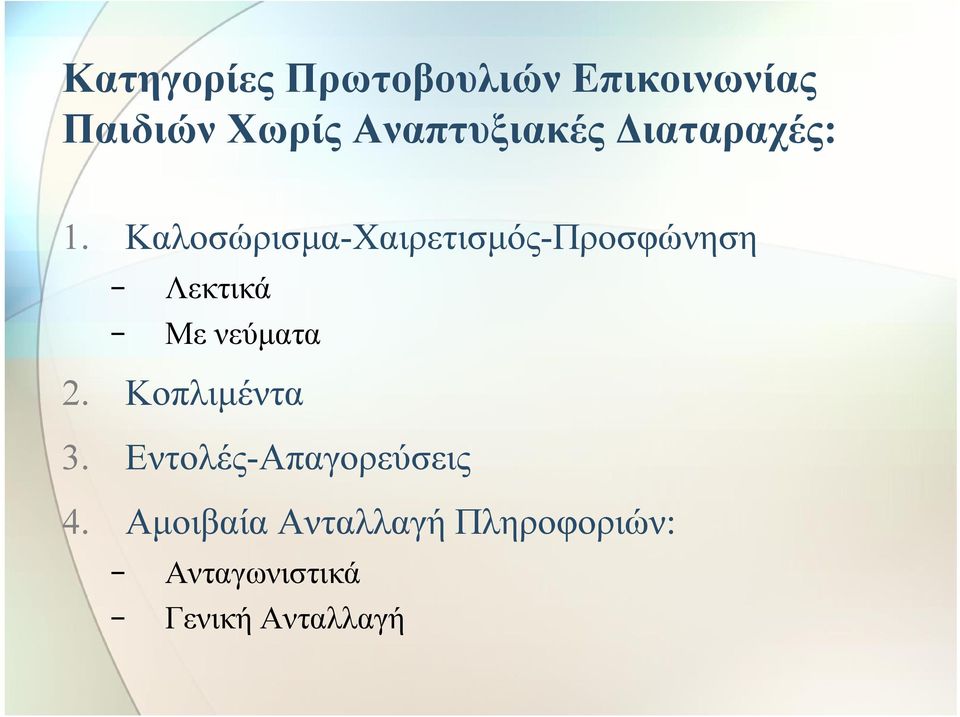 Καλοσώρισμα-Χαιρετισμός-Προσφώνηση Λεκτικά Με νεύματα 2.