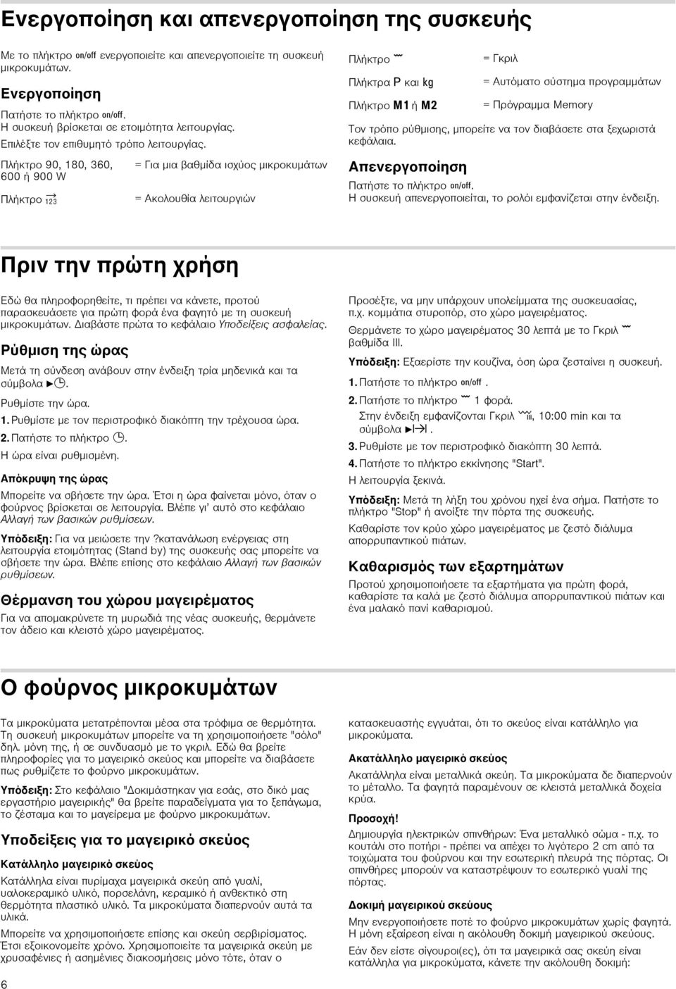 Πλήκτρο, Πλήκτρα g και h Πλήκτρο j ή k = Γκριλ = Αυτόματο σύστημα προγραμμάτων = Πρόγραμμα Memory Τον τρόπο ρύθμισης, μπορείτε να τον διαβάσετε στα ξεχωριστά κεφάλαια.