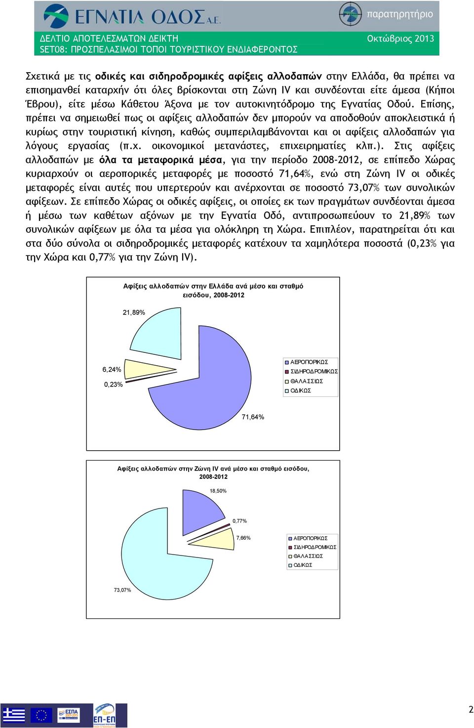 Επίσης, πρέπει να σημειωθεί πως οι αφίξεις αλλοδαπών δεν μπορούν να αποδοθούν αποκλειστικά ή κυρίως στην τουριστική κίνηση, καθώς συμπεριλαμβάνονται και οι αφίξεις αλλοδαπών για λόγους εργασίας (π.χ.