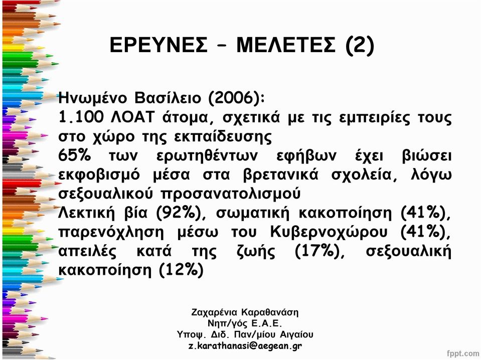 εφήβων έχει βιώσει εκφοβισμό μέσα στα βρετανικά σχολεία, λόγω σεξουαλικού προσανατολισμού