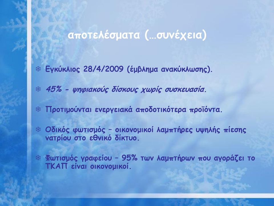 Προτιμούνται ενεργειακά αποδοτικότερα προϊόντα.