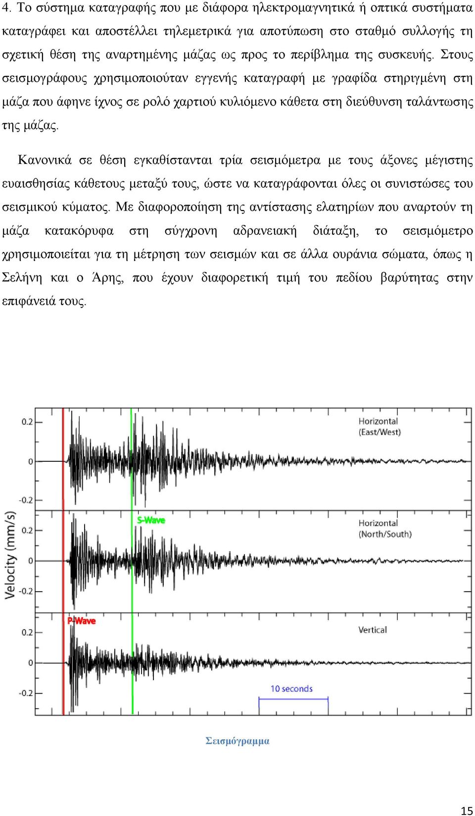 Κανονικά σε θέση εγκαθίστανται τρία σεισμόμετρα με τους άξονες μέγιστης ευαισθησίας κάθετους μεταξύ τους, ώστε να καταγράφονται όλες οι συνιστώσες του σεισμικού κύματος.