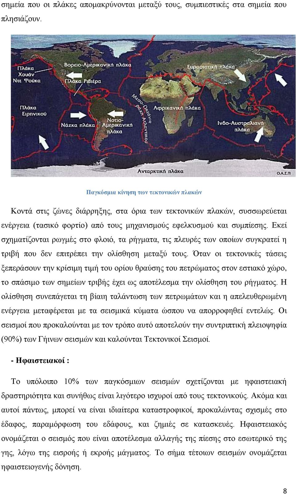 Εκεί σχηματίζονται ρωγμές στο φλοιό, τα ρήγματα, τις πλευρές των οποίων συγκρατεί η τριβή που δεν επιτρέπει την ολίσθηση μεταξύ τους.
