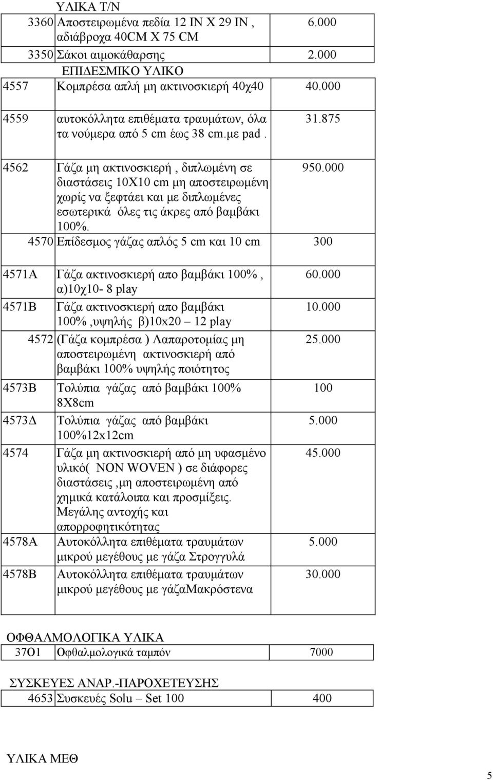 000 διαστάσεις 10Χ10 cm μη αποστειρωμένη χωρίς να ξεφτάει και με διπλωμένες εσωτερικά όλες τις άκρες από βαμβάκι 100%.