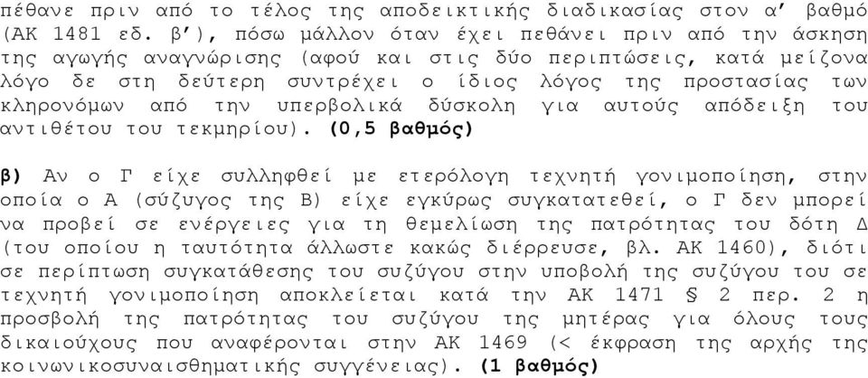 από την υπερβολικά δύσκολη για αυτούς απόδειξη του αντιθέτου του τεκμηρίου).