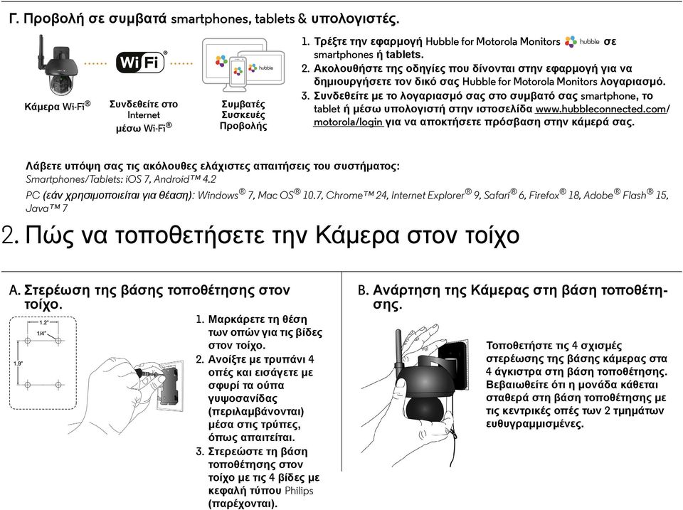 Ακολουθήστε της οδηγίες που δίνονται στην εφαρμογή για να δημιουργήσετε τον δικό σας Hubble for Motorola Monitors λογαριασμό. 3.