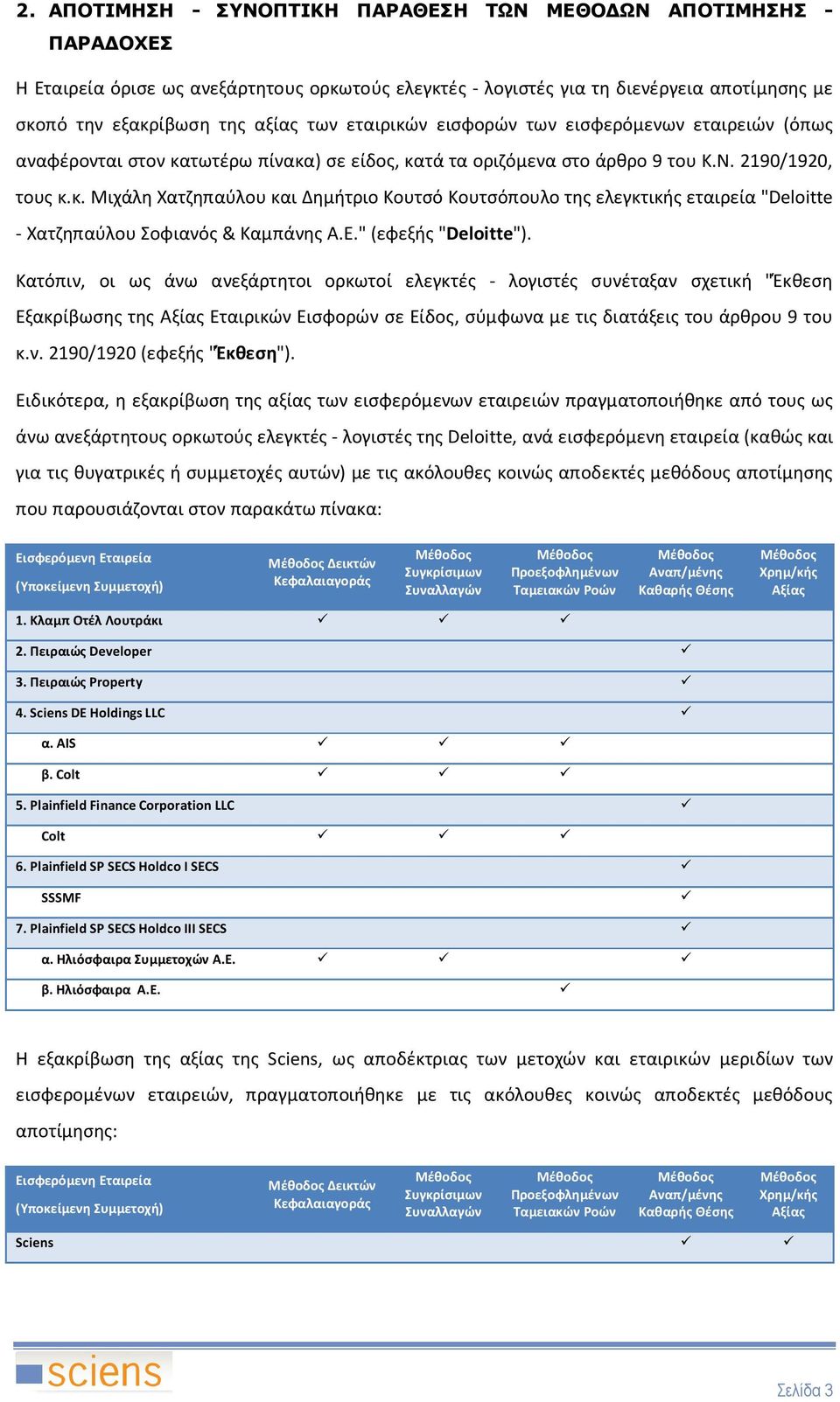 Ε." (εφεξής "Deloitte").