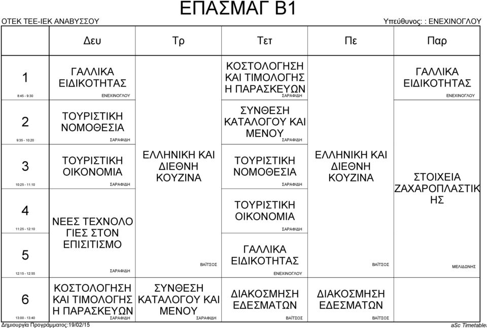 ΚΑΙ ΤΙΜΟΛΟΓΗΣ Η ΠΑΡΑΣΚΕΥΩΝ ΕΛΛΗΝΙΚΗ ΚΑΙ ΔΙΕΘΝΗ ΚΟΥΖΙΝΑ ΚΟΣΤΟΛΟΓΗΣΗ ΚΑΙ ΤΙΜΟΛΟΓΗΣ Η ΠΑΡΑΣΚΕΥΩΝ