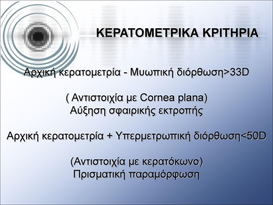 ζθαηξηθήο εθηξνπήο Αξρηθή θεξαηνκεηξία + Τπεξκεηξσπηθή