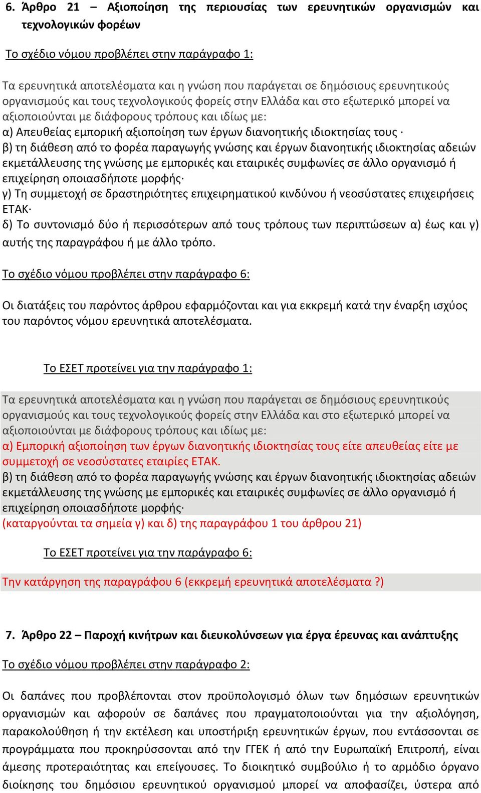 ιδιοκτησίας τους β) τη διάθεση από το φορέα παραγωγής γνώσης και έργων διανοητικής ιδιοκτησίας αδειών εκμετάλλευσης της γνώσης με εμπορικές και εταιρικές συμφωνίες σε άλλο οργανισμό ή επιχείρηση