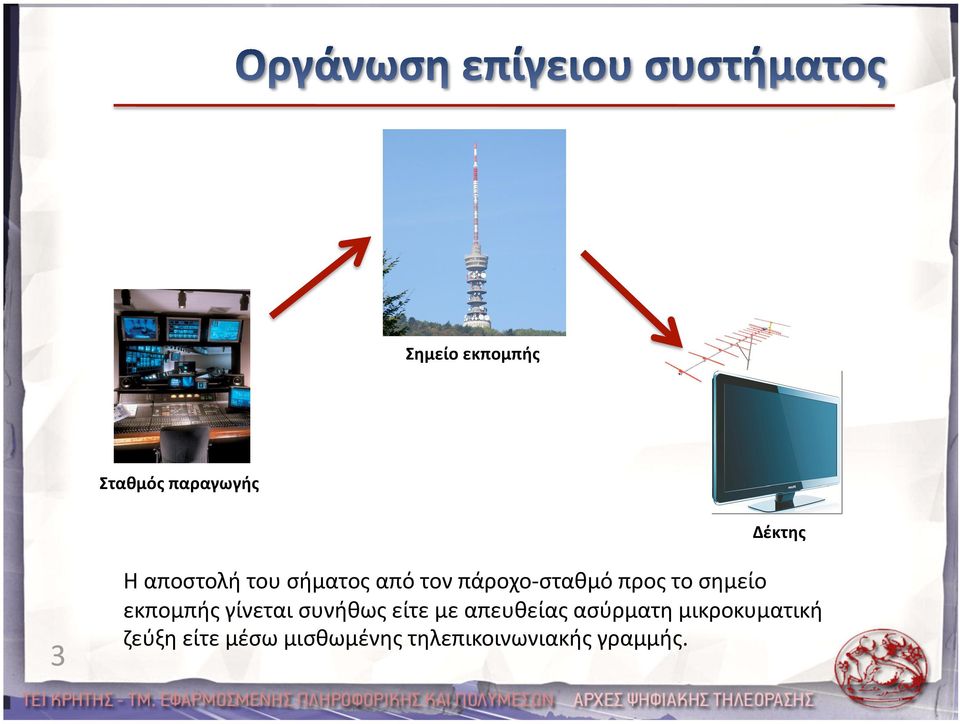 εκπομπής γίνεται συνήθως είτε με απευθείας ασύρματη