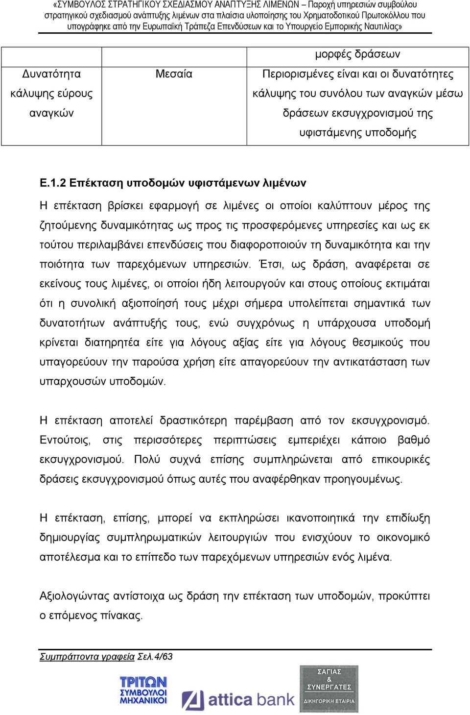 επενδύσεις που διαφοροποιούν τη δυναμικότητα και την ποιότητα των παρεχόμενων υπηρεσιών.