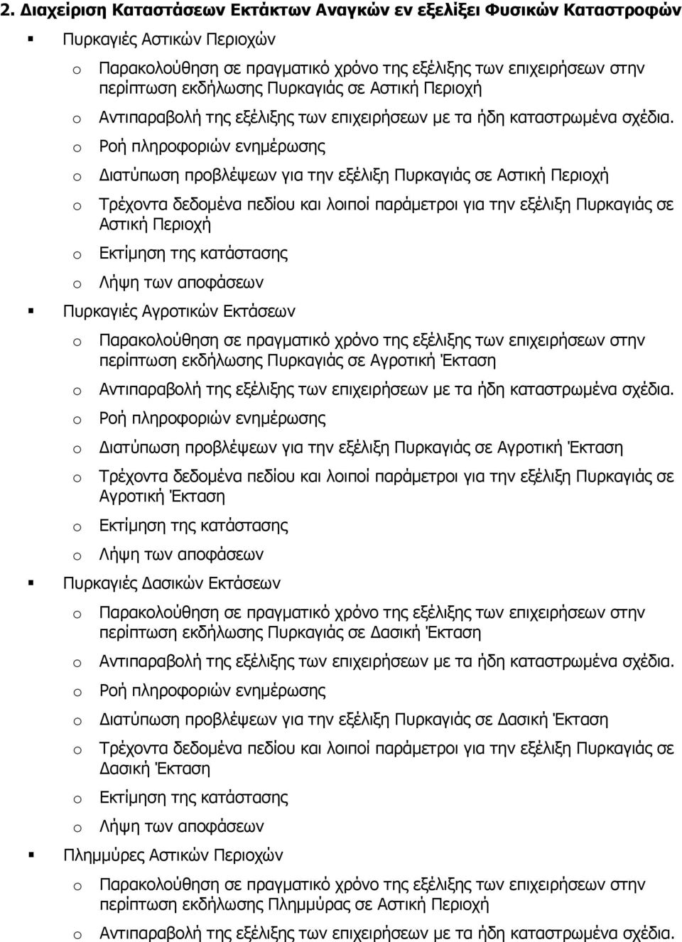 Ροή πληροφοριών ενημέρωσης Διατύπωση προβλέψεων για την εξέλιξη Πυρκαγιάς σε Αστική Περιοχή Τρέχοντα δεδομένα πεδίου και λοιποί παράμετροι για την εξέλιξη Πυρκαγιάς σε Αστική Περιοχή Εκτίμηση της