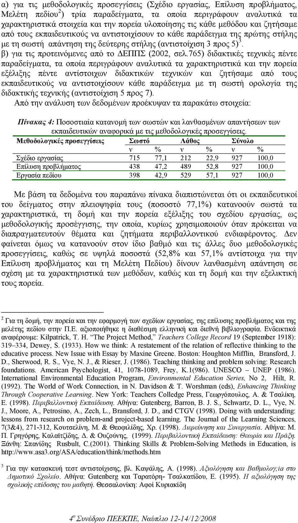 β) για τις προτεινόµενες από το ΕΠΠΣ (2002, σελ.