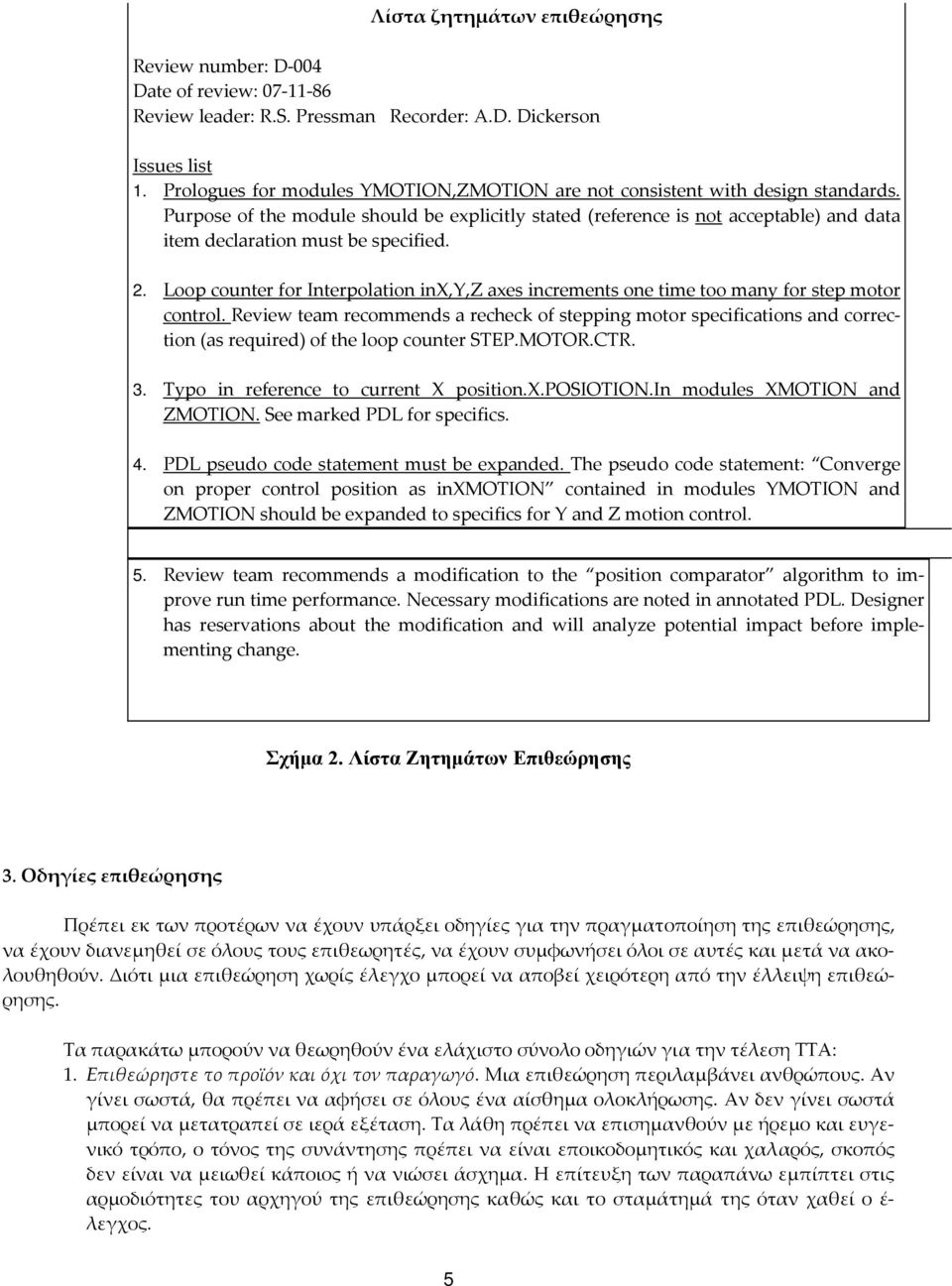 Purpose of the module should be explicitly stated (reference is not acceptable) and data item declaration must be specified. 2.