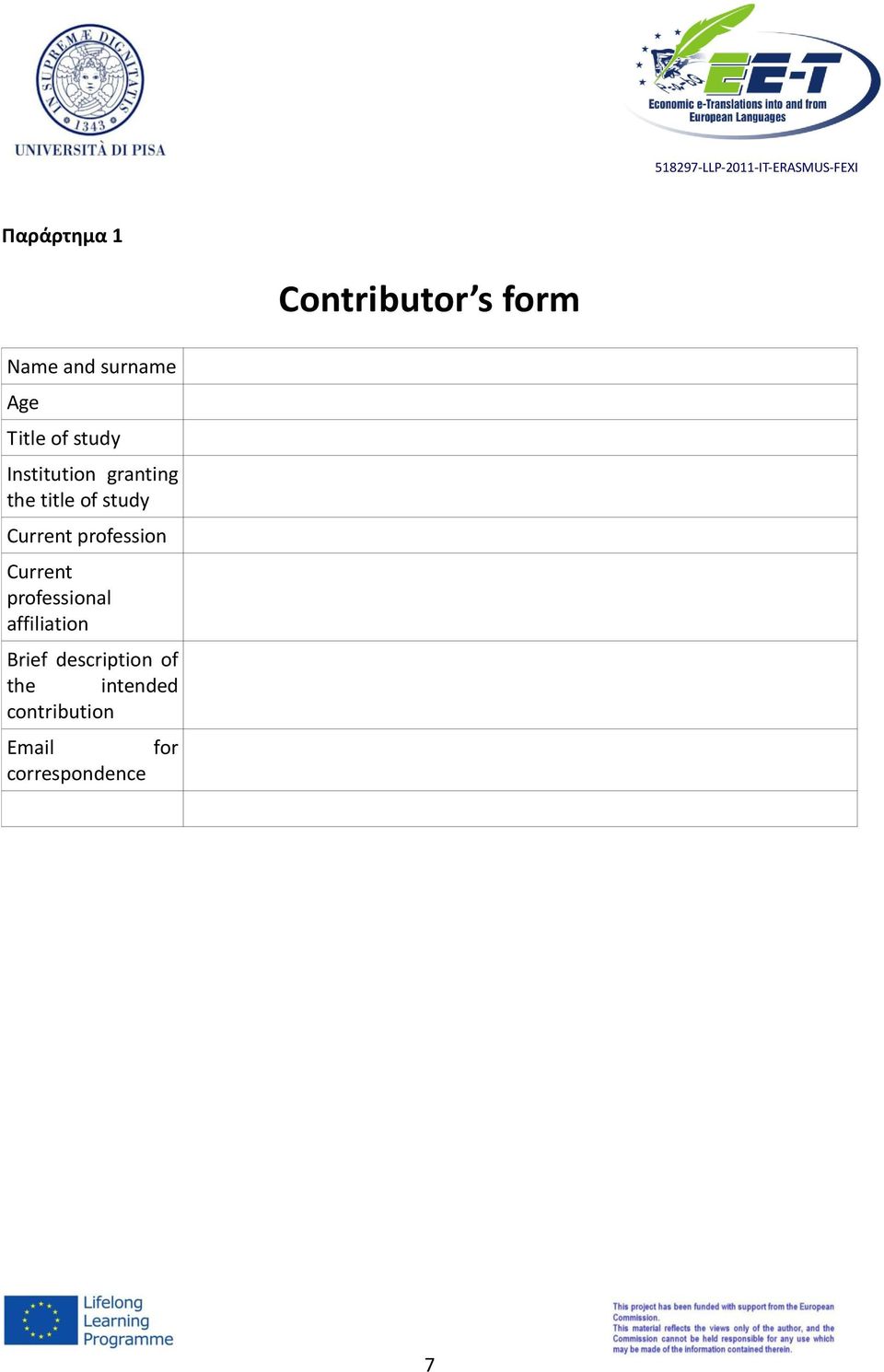 profession Current professional affiliation Brief