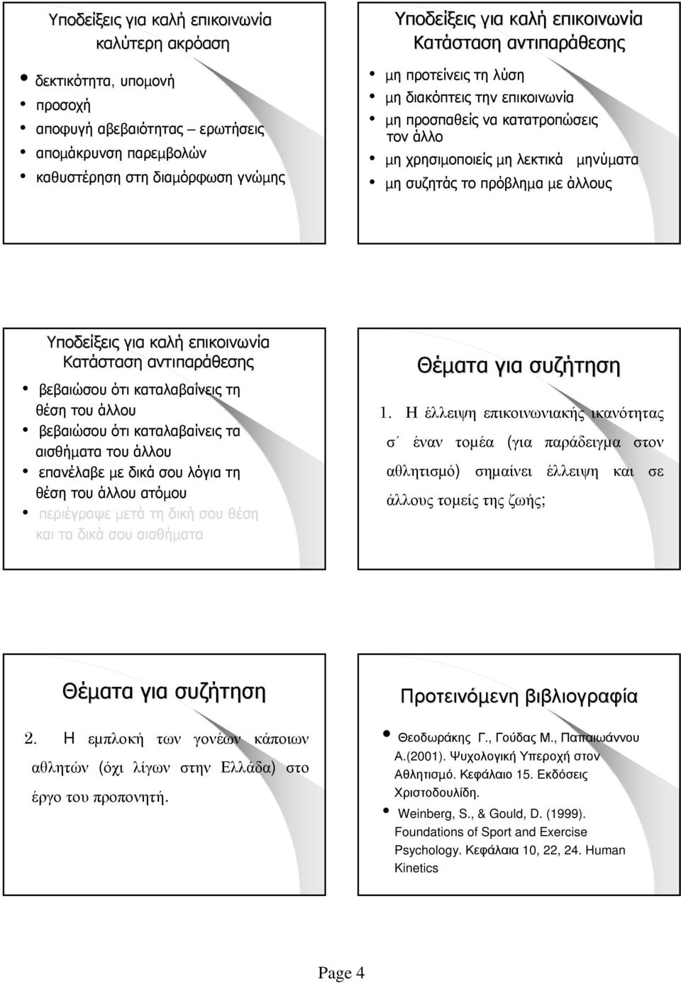 βεβαιώσου ότι καταλαβαίνεις τα αισθήµατα του άλλου επανέλαβε µε δικά σου λόγια τη θέση του άλλου ατόµου περιέγραψε µετά τη δική σου θέση και τα δικά σου αισθήµατα Θέµατα για συζήτηση 1.