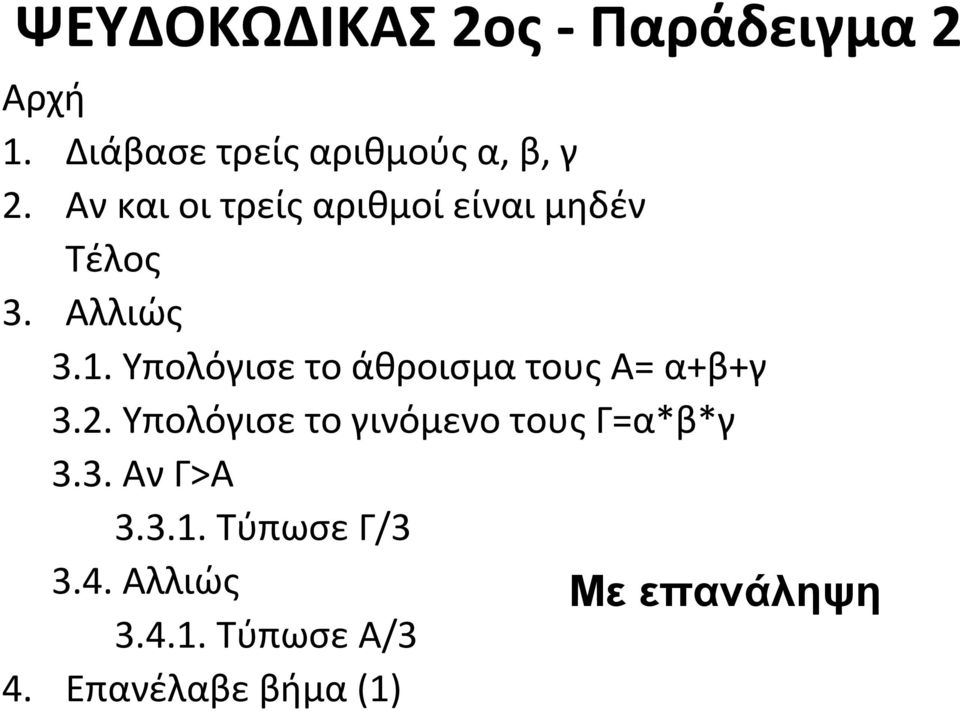 Υπολόγισε το άθροισμα τους Α= α+β+γ 3.2.