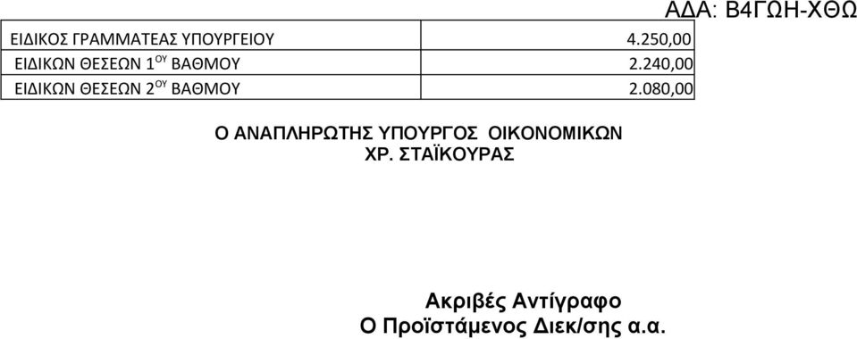 240,00 ΕΙΔΙΚΩΝ ΘΕΣΕΩΝ 2 ΟΥ ΒΑΘΜΟΥ 2.