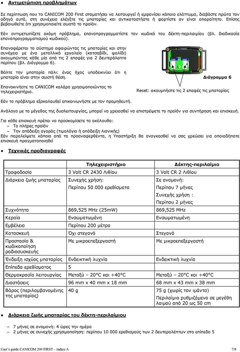 διαδικασία επαναπρογραµµατισµού κωδικού).