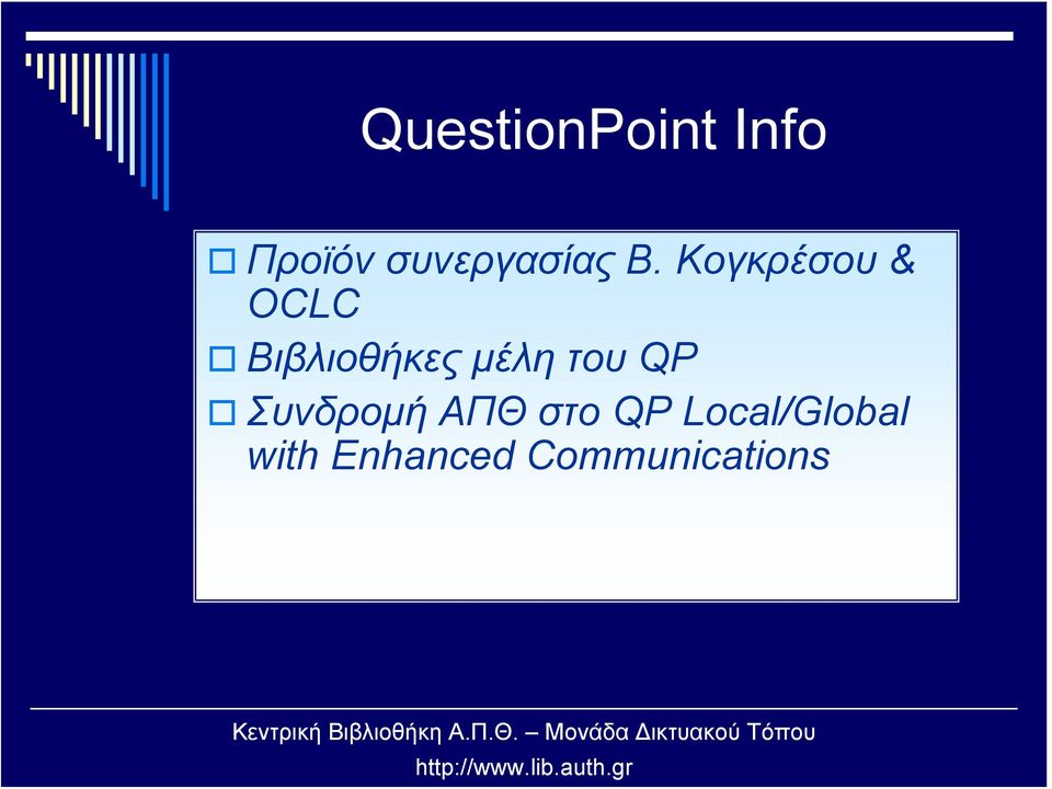 Κογκρέσου & OCLC Βιβλιοθήκες μέλη