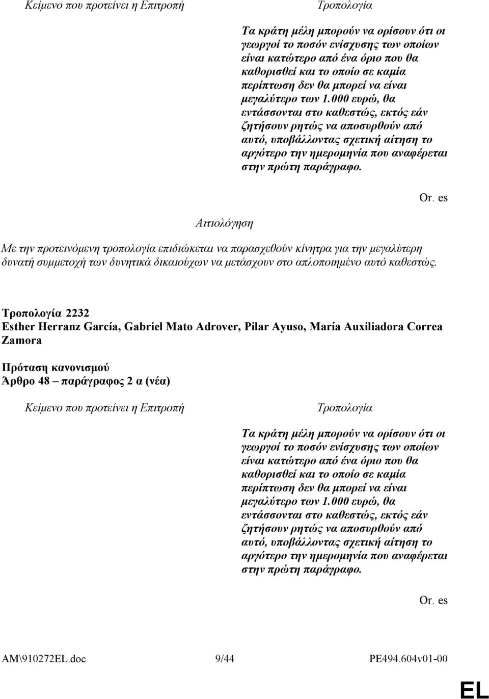 Με την προτεινόμενη τροπολογία επιδιώκεται να παρασχεθούν κίνητρα για την μεγαλύτερη δυνατή συμμετοχή των δυνητικά δικαιούχων να μετάσχουν στο απλοποιημένο αυτό καθεστώς. Or.