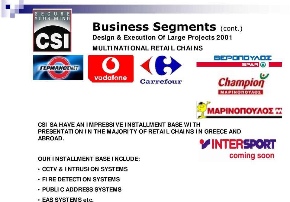 RETAIL CHAINS IN GREECE AND ABROAD.