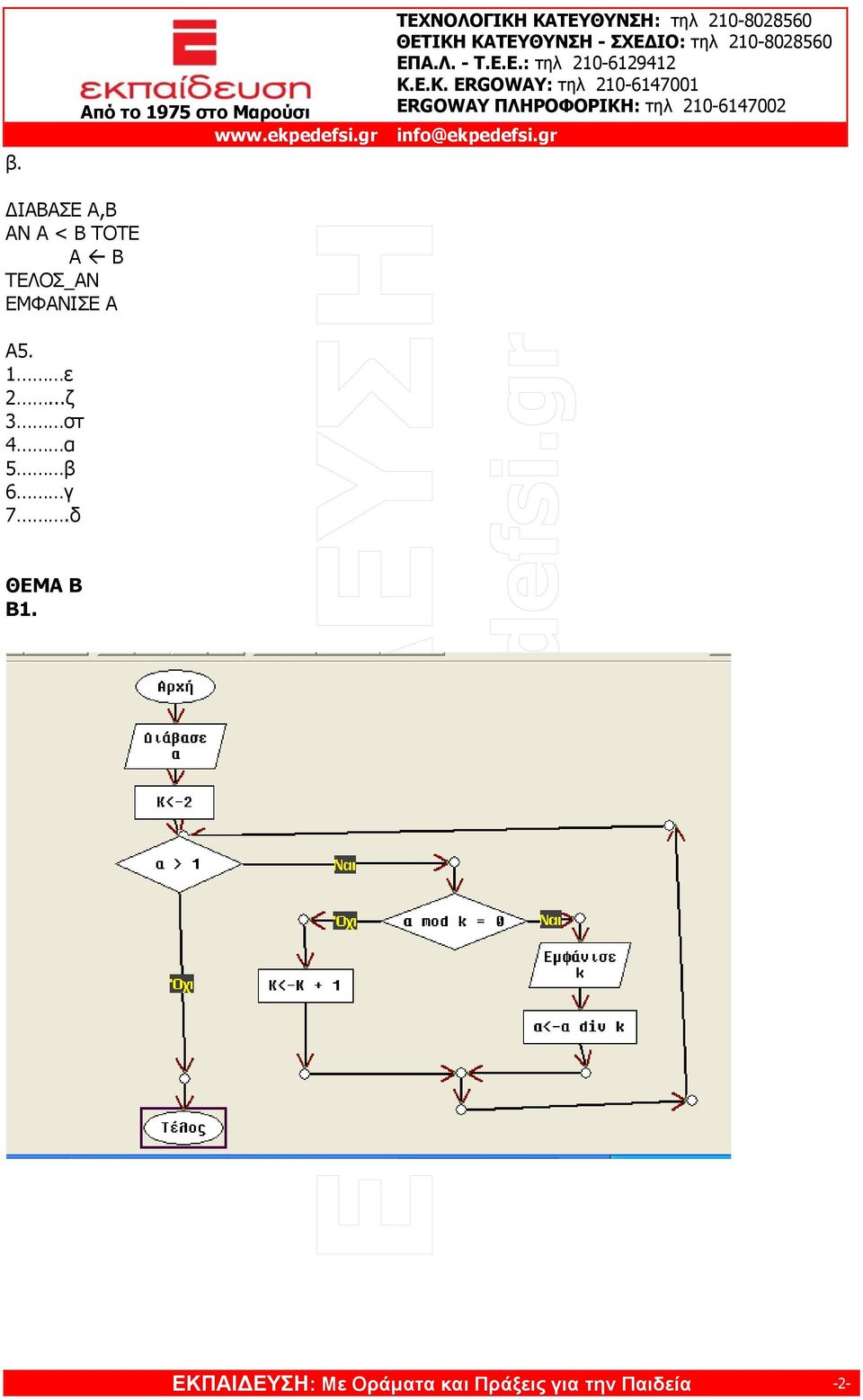 ..ζ 3 στ 4 α 5 β 6 γ 7.δ ΘΕΜΑ Β B1.